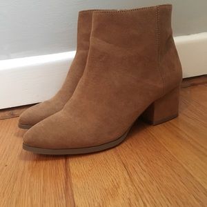 Tan booties from justfab
